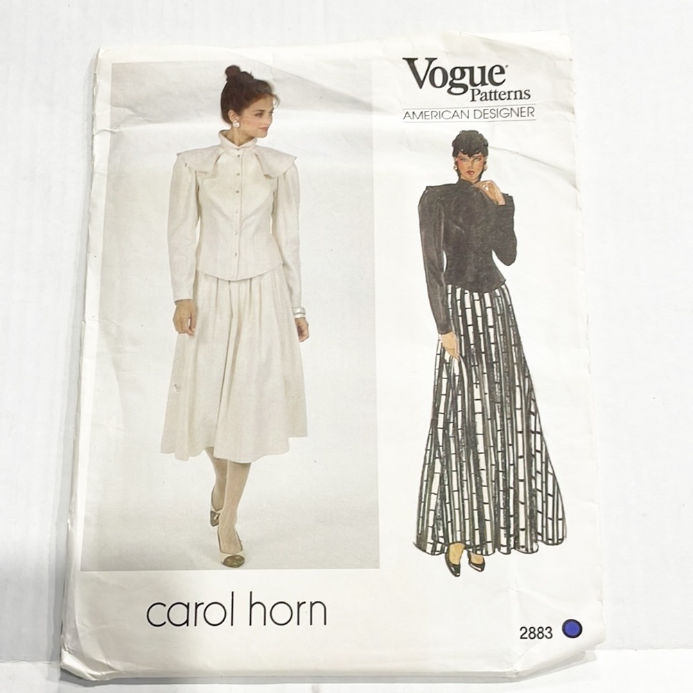 UNCUT Vogue American Designer 2883 Carol‎ Horn VTG 1980s Sewing Pattern FF Sz 12